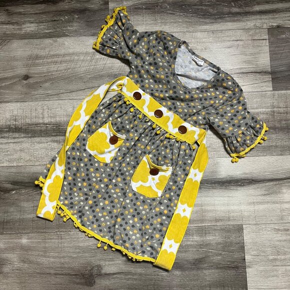 Tutu + Lulu Boho Short Sleeve Polka Dot Dress Baby Toddler Girl Size 3-4T - Picture 1 of 6